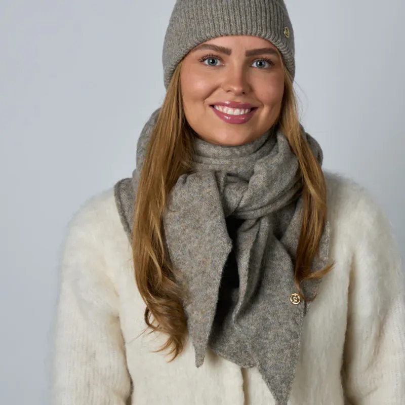 Strikket Lue - Taupe