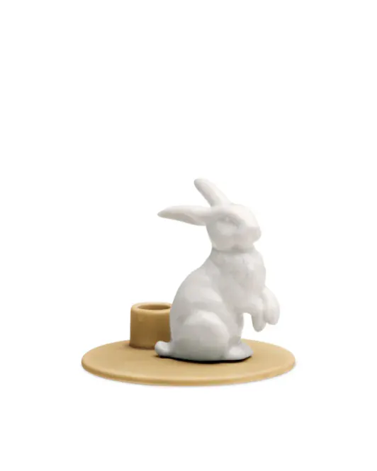 Hovedbilde Sweet Stories Hare lysestage i sennepsgul